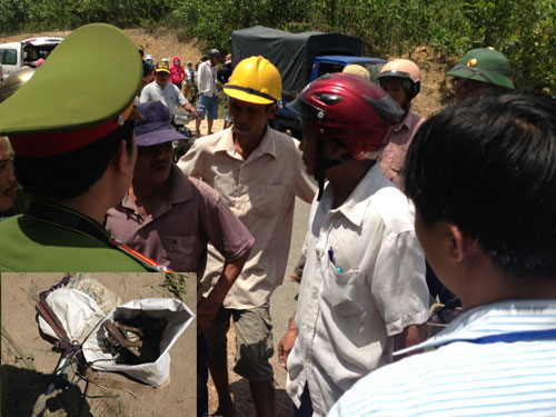 Công an huyện Hòa Vang đang làm rõ vụ việc. Cưa, máy rà phế liệu của nạn nhân để lại (ảnh nhỏ)