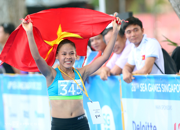 Nữ kiện tướng người Đà Nẵng về nhất phần thi đi bộ 20 kilomet với thành tích 01 giờ 45 phút 19 giây.