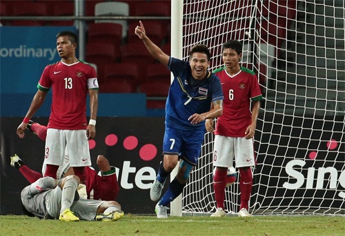 Bóng đá Thái Lan (xanh) quá trội so với phần còn lại. Ảnh: Reuters.