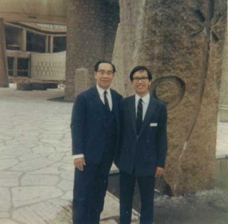 Trần Văn Khê và con trai Trần Quang Hải (Unesco 1973)