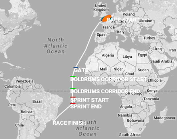 Hải trình của chặng đua đầu tiên Clipper Race 2015-2016.
