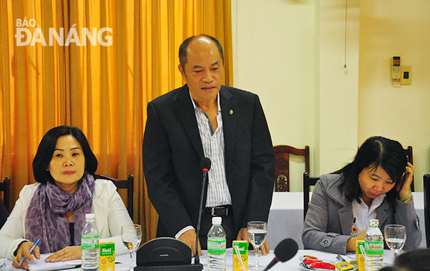 Đại diện doanh nghiệp phát biểu tại hội thảo thành lập CLB doanh nghiệp kiều bào thành phố Đà Nẵng.             			                             Ảnh: P.V 