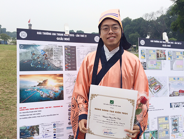 Nguyễn Phạm Sơn Tùng - sinh viên ĐH Xây dựng sinh năm 1992 đoạt giải Nhì giải thưởng Loa thành với đồ án 