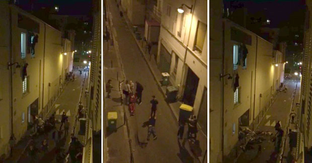 Chạy trốn khỏi khủng bố - ba hình ảnh chụp từ một điện thoại của phóng viên Daniel Psenny, báo Le Monde. (Nguồn: Guardian)