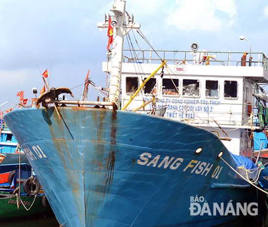 Nhiều tháng nay, tàu Sang Fish 01 nằm bờ vì liên tục gặp sự cố.