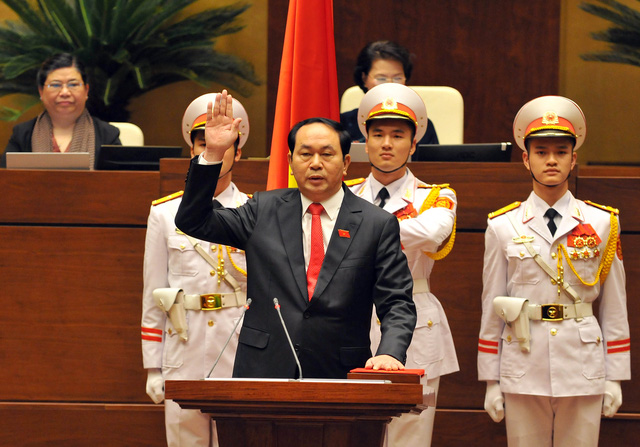 Tân Chủ tịch nước Trần Đại Quang tuyên thệ nhậm chức.