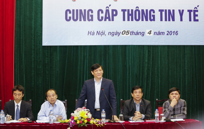 Thứ trưởng Bộ Y tế Nguyễn thanh Long tại buổi họp báo - Ảnh: Việt Dũng