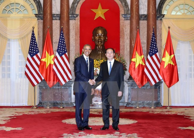 Chủ tịch nước Trần Đại Quang và Tổng thống Hoa Kỳ Barack Obama.
