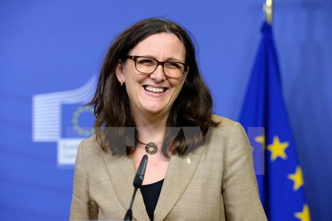 Ủy viên Thương mại của EU, bà Cecilia Malmstrom. (Nguồn: AFP/TTXVN)