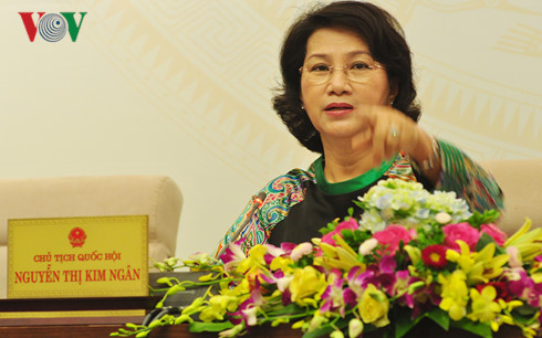 Chủ tịch Quốc hội Nguyễn Thị Kim Ngân tại buổi gặp mặt báo chí