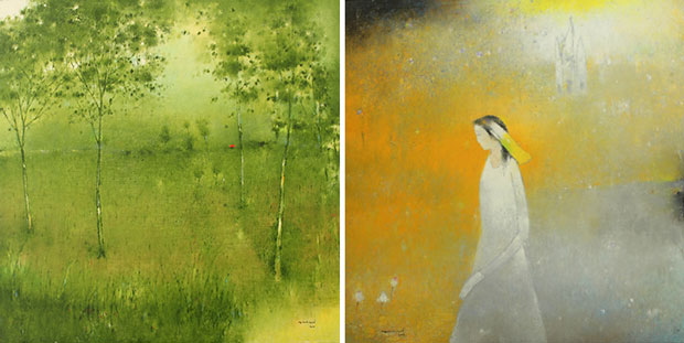 Chất thơ mộng bàng bạc trong nhiều tác phẩm của họa sĩ Nguyễn Văn Tuyên. 