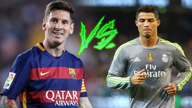 Ronaldo(phải) và Messi.