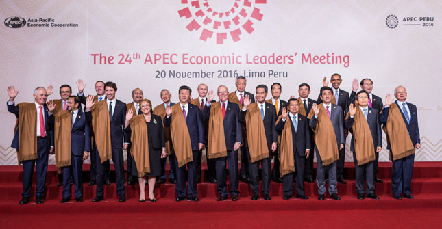 Sự kiện APEC 2017 sẽ đánh dấu một mốc son trong lịch sử phát triển Đà Nẵng. TRONG ẢNH: Các nhà lãnh đạo chụp ảnh chung tại APEC 2016.