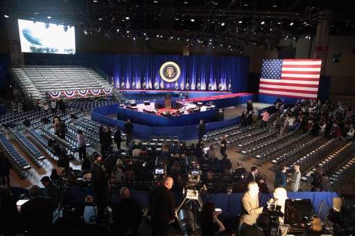 Khán phòng nơi ông Obama phát biểu (Ảnh: AFP)