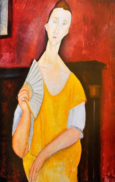 “Người đàn bà với cây quạt”, tranh của Modigliani.