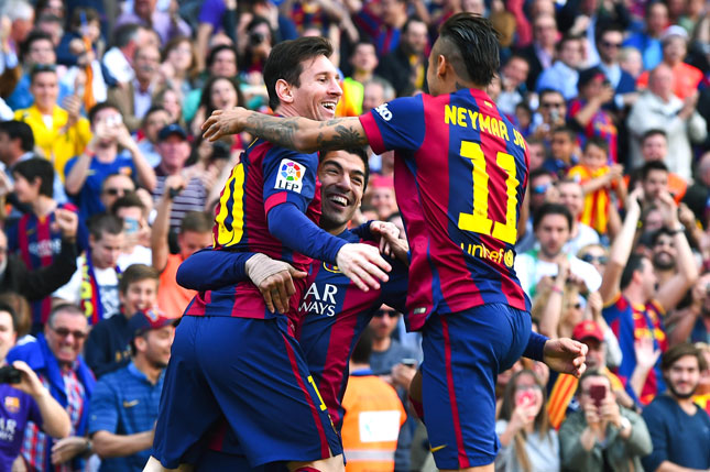 Bộ ba Messi (trái), Suarez (giữa) và Neymar luôn là mối đe dọa cho mọi hàng phòng ngự. Ảnh: Getty Images