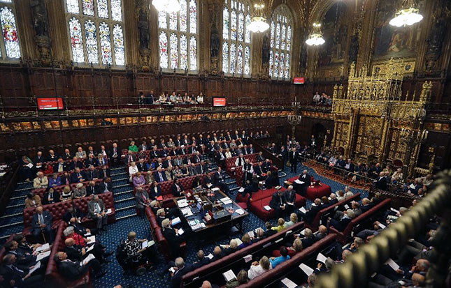 Dự luật Brexit có thể gặp khó tại Thượng viện Anh khi đảng Bảo thủ chỉ chiếm  252/800 ghế. 							Ảnh: AFP