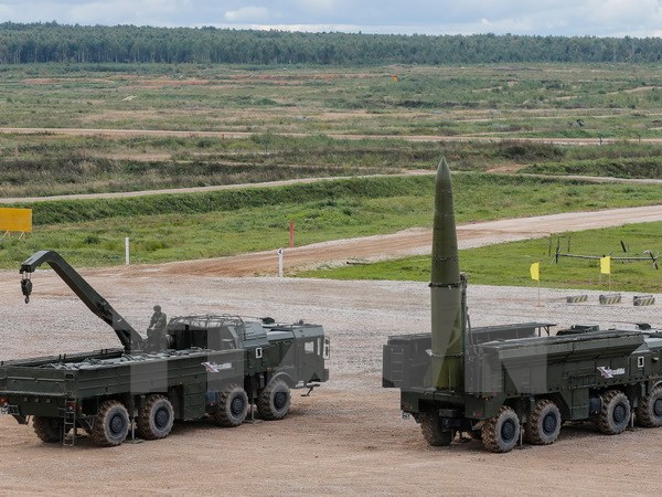 Tên lửa chiến thuật 'Iskander-M' của quân đội Nga. (Nguồn: EPA/TTXVN)
