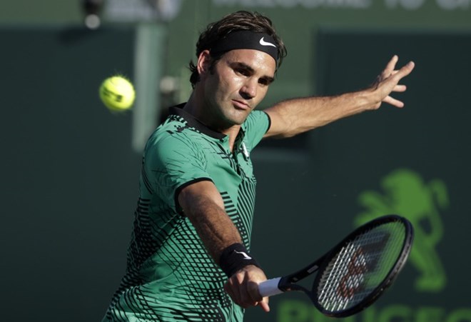 Federer giành vé vào tứ kết Miami Open 2017. (Nguồn: AP)