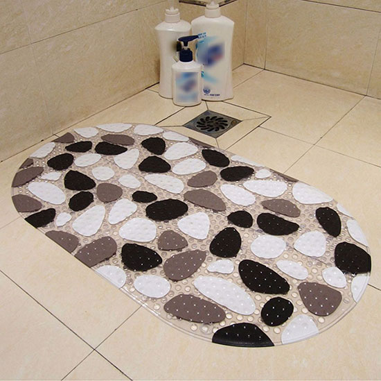 Mẫu thảm lót sàn nhà tắm công nghệ 3D giúp chống trượt.
