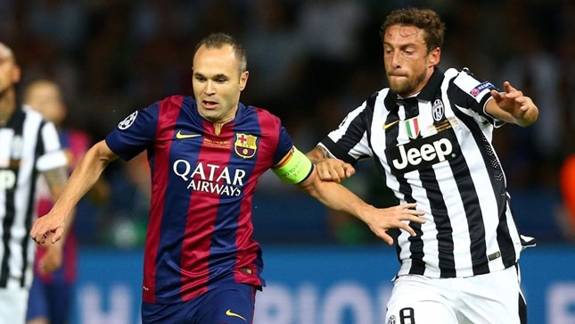 Barcelona của Iniesta (trái) sẽ gặp không ít khó khăn từ đội chủ sân Juventus của Machisio (phải). 		      Ảnh: UEFA