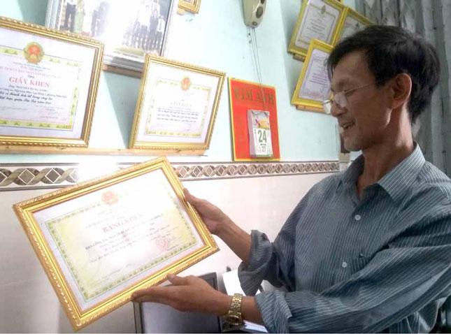 Ông Nguyễn Hưng Long, Trưởng ban Công tác Mặt trận khu dân cư Mân Lập Đông 3, phường Mân Thái.