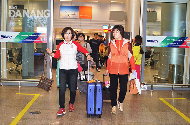 International tourists arriving at Da Nang International Airport