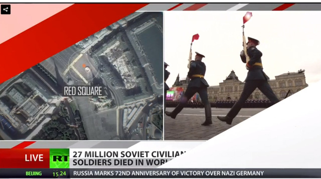 Cuộc duyệt binh diễn ra trên Quảng trường Đỏ ở thủ đô Moscow