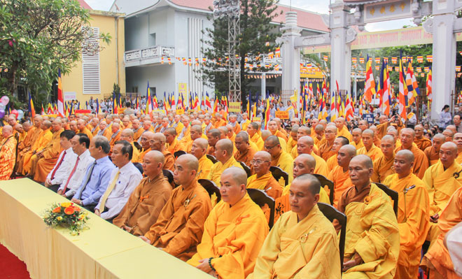 The traditional Buddhist ritual in progress