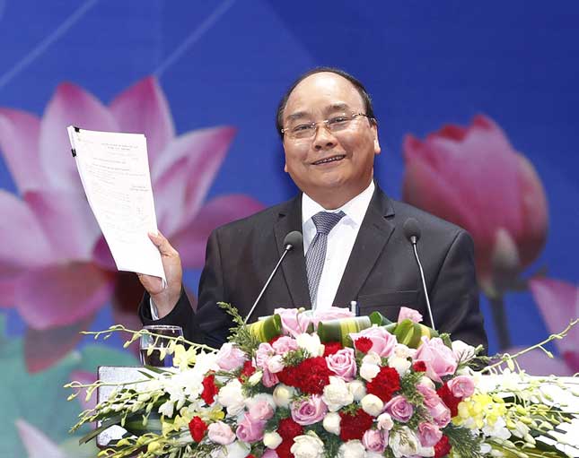 Thủ tướng Nguyễn Xuân Phúc phát biểu kết luận.               Ảnh: TTXVN