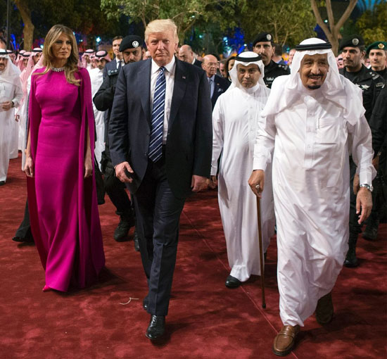 Tổng thống Mỹ Donald Trump được chào đón tại Saudi Arabia. 	                  Ảnh: AFP