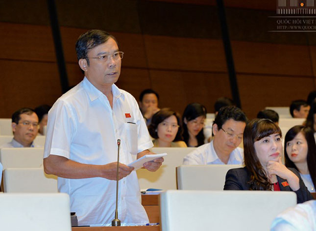 Phó Trưởng đoàn đại biểu Quốc hội đơn vị Đà Nẵng Nguyễn Bá Sơn phát biểu trong phiên thảo luận.