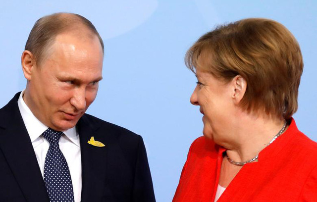 Thủ tướng Đức Merkel chào đón Tổng thống Nga Putin tới dự hội nghị G20.