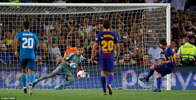 Messi gỡ hòa trên chấm phạt đền cho Barcelona