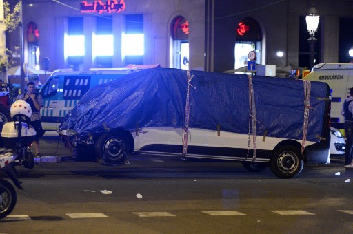 Chiếc xe gây án là một chiếc xe tải màu trắng. (Ảnh: AFP)