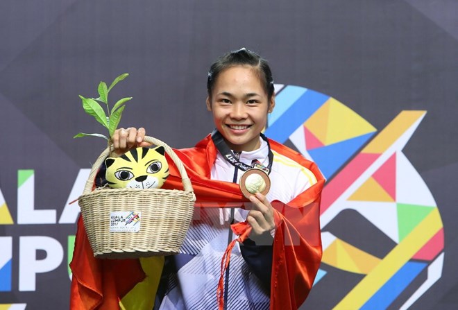 Phạm Thị Tươi là người mở hàng huy chương vàng cho tuyển Pencak Silat Việt Nam. (Ảnh: Quốc Khánh/TTXVN)