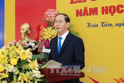 Chủ tịch nước Trần Đại Quang đến dự và phát biểu.