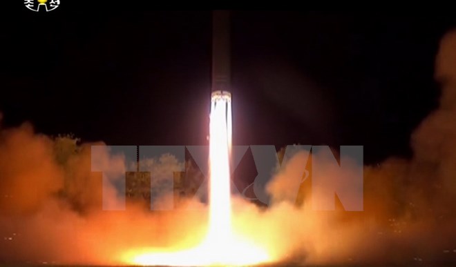 Một vụ thử tên lửa đạn đạo liên lục địa của Triều Tiên ngày 28/7. (Nguồn: Yonhap/TTXVN)
