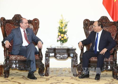 Thủ tướng Nguyễn Xuân Phúc tiếp Bộ trưởng Ngoại giao Brazil Aloysio Nunes Ferreira đang thăm chính thức Việt Nam. Ảnh: Thống Nhất/TTXVN