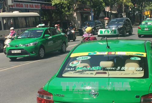 Taxi hoạt động tại thành phố Huế (Thừa Thiên - Huế). Ảnh: Quốc Việt/TTXVN