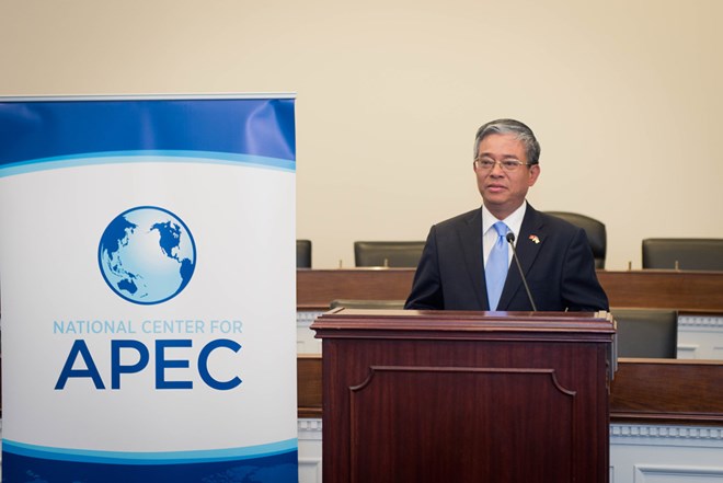 Vietnamese Ambassador to the US Pham Quang Vinh speaks at the launching ceremony (Photo: Ministry of Foreign Affairs)