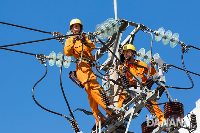 Công tác kiểm tra an toàn lưới điện được ngành điện lực chú trọng trước mùa mưa bão. 