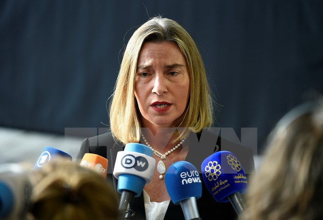 Đại diện cấp cao phụ trách chính sách an ninh và đối ngoại của Liên minh châu Âu Federica Mogherini. (Ảnh: AFP/TTXVN)