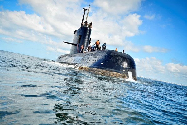 Tàu ngầm ARA San Juan, ngày 23/11/2010. (Nguồn: THX/TTXVN)