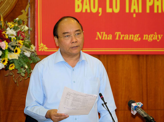 Thủ tướng Nguyễn Xuân Phúc phát biểu tại buổi làm việc.     					                 Ảnh: VGP