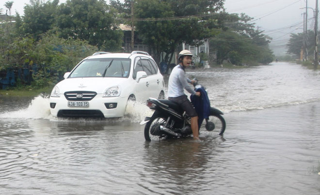Flooding on a section of a street in Da Nang recorded 2 months ago