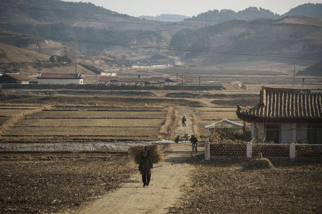 Cuộc sống của khu vực nông thôn ở Triều Tiên khá ảm đạm vào mùa đông.