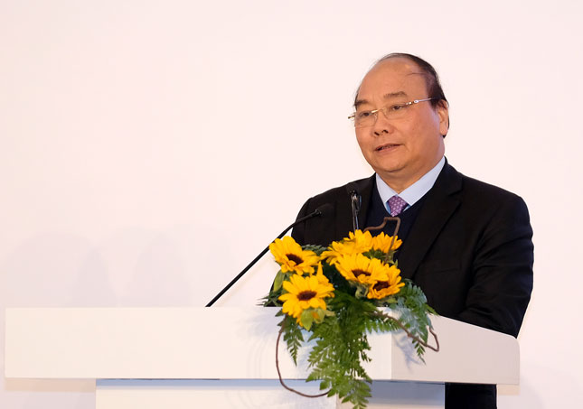 Thủ tướng Nguyễn Xuân Phúc phát biểu tại diễn đàn.Ảnh: V.G.P