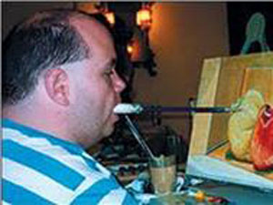 Họa sĩ Ian Parker và bức tranh Chim Cobin.