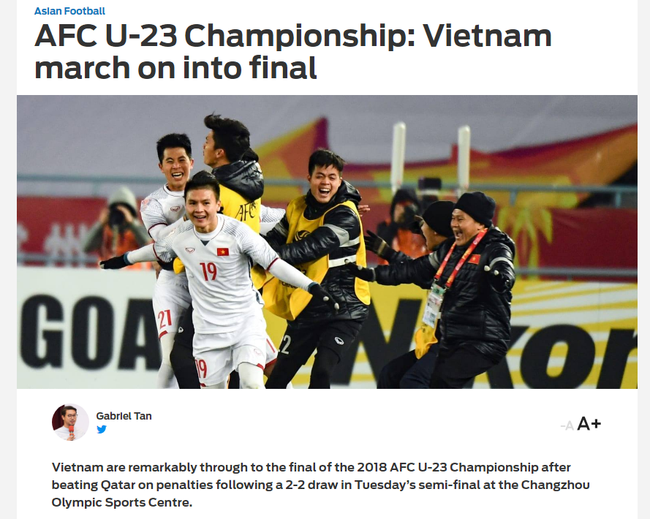 Báo chí châu Á thán phục kỳ tích của U23 Việt Nam